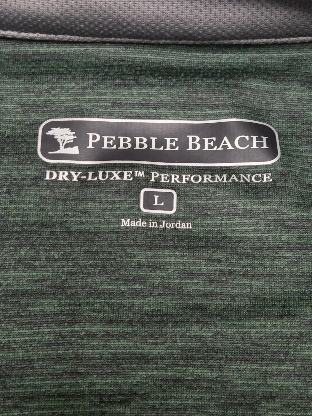 Pebble Beach Golf Performance 1/4 Zip Pullover Dry-Luxe Green Large